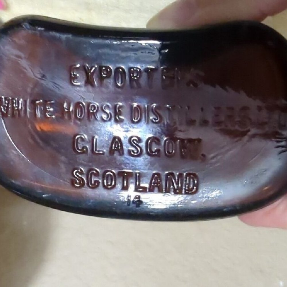Antiqu White Horse Distilleries Glass Whiskey Bottle/Cork Clascow Scotland Empty - Picture 5 of 12